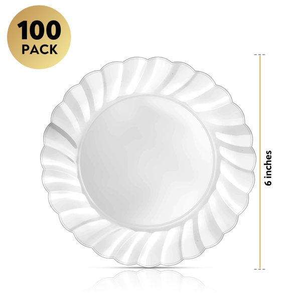 100pcs Clear Plastic Plates Disposable Plates For Dessert