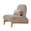 Cream White Modern Armless Accent Slipper Chair, Linen Upholstered High-Back Lounge Chair with Curved Wood Base & Lumbar Pillow-1805863097