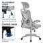 High Back Mesh Swivel Ergonomic Task Office Chair with Flip-Up Arms-925496783