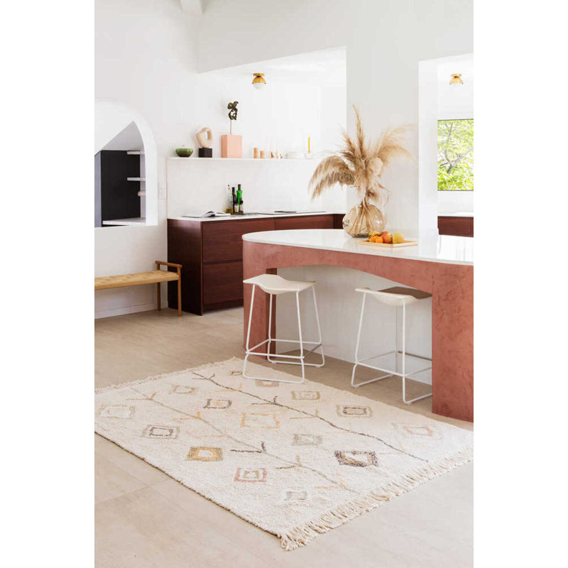 Kaarol Earth Cotton Washable Moroccan Indoor Rug, Rectangle 6'6.74" x 9'10.11"