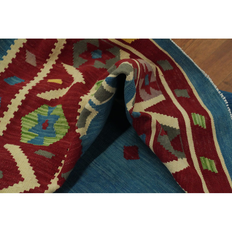 Tapis géométrique à motif oriental kilim 8 x 10