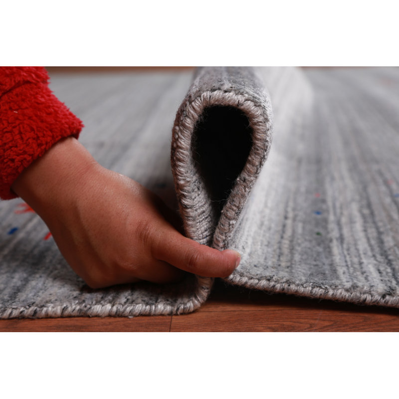 Tapis argenté gris Gabbeh