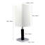Lampe de table carrée en acier brun 26 po H 26 po avec abat-jour rectangulaire en tissu blanc - Éclairage de salon et de chambre à coucher moderne