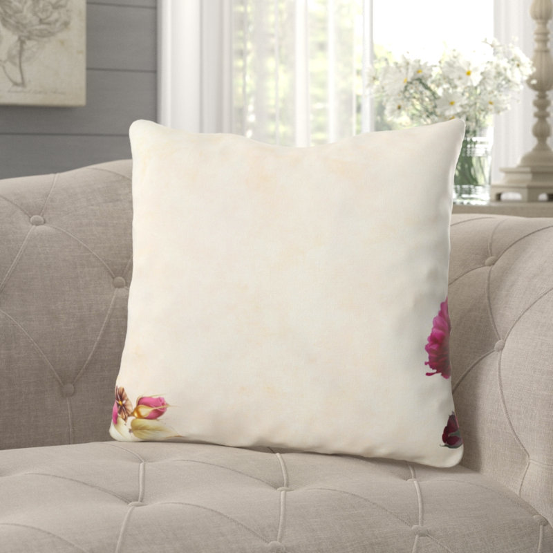 Coussin décoratif fleur Waut, Microsuède, Intérieur