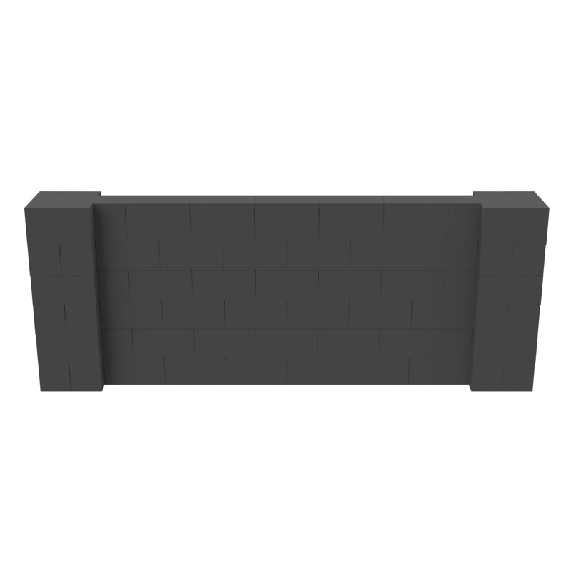 Ensemble mural pour poney Everblock, H 36 po x l 96 po x P 12 po, Gris foncé