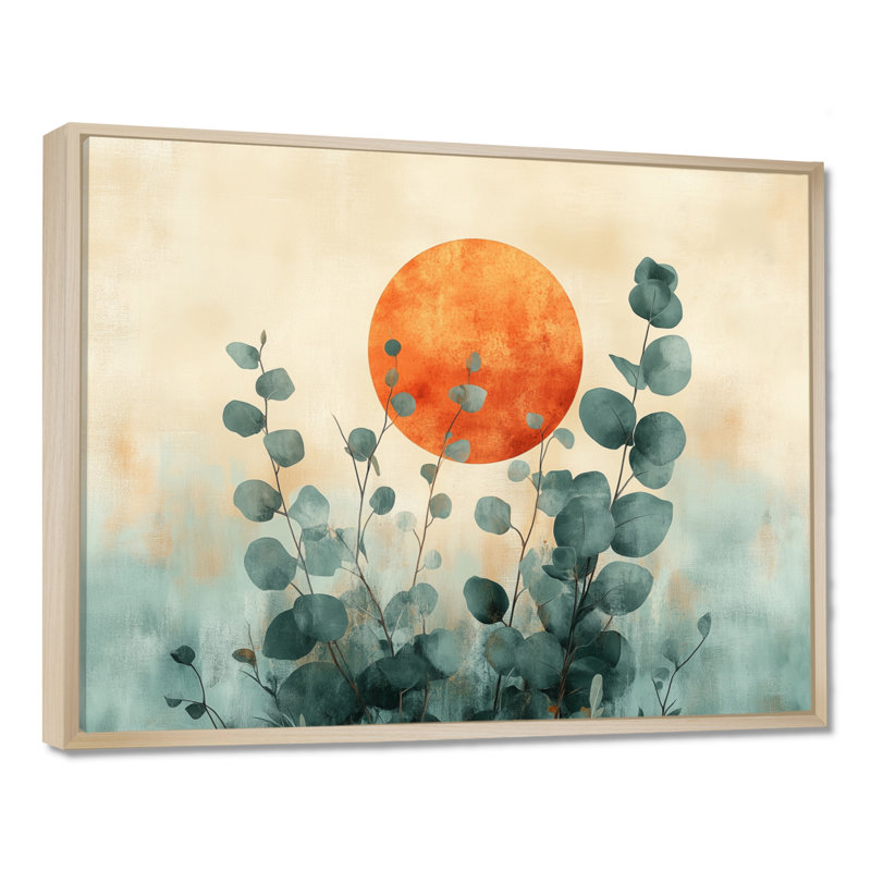 Art mural eucalyptus, toile botanique sauge, Deibel, H 30 po x l 40 po, Natural Floater Framed