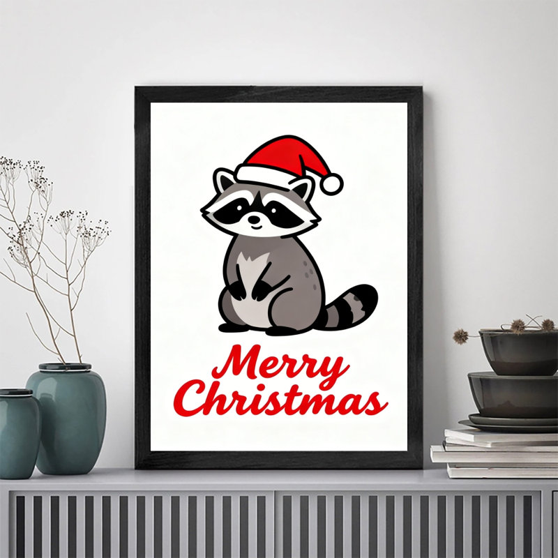 Art mural rétro noir encadré «Merry Christmas», impressions de style rétro, H 37 po x l 25 po