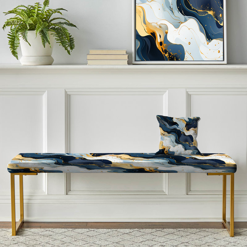 Banc en marbre bleu et rouge Elegance Marble
