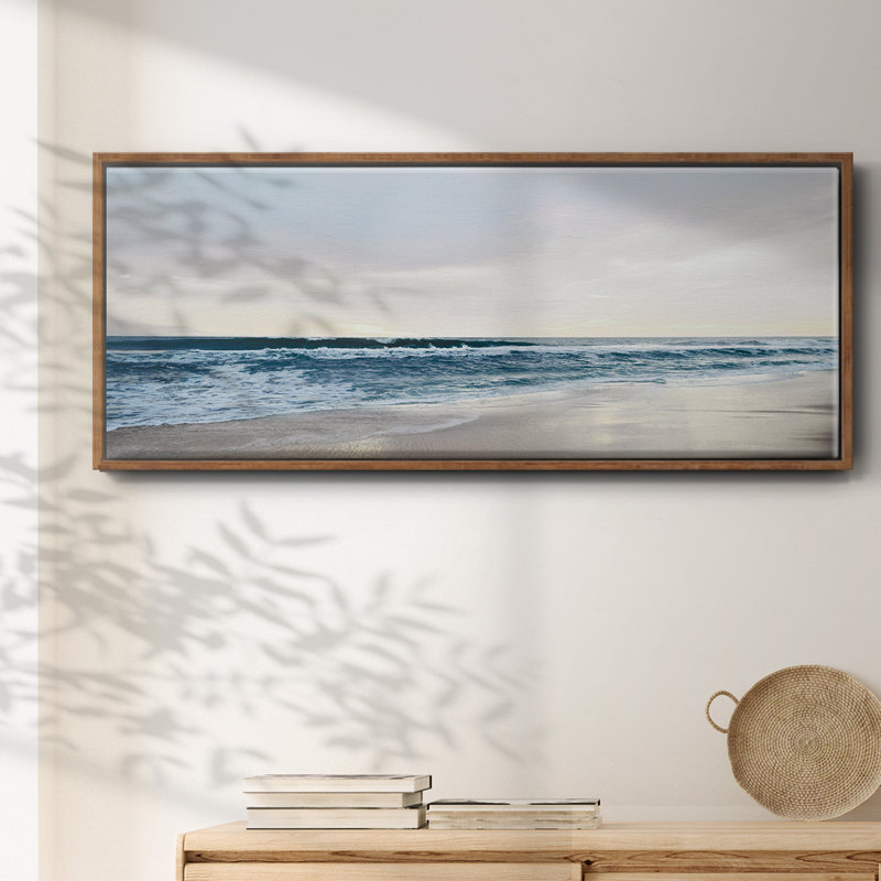 «Shimmering Dawn», peinture sur toile encadrée, H 8 po x l 20 po, Noyer