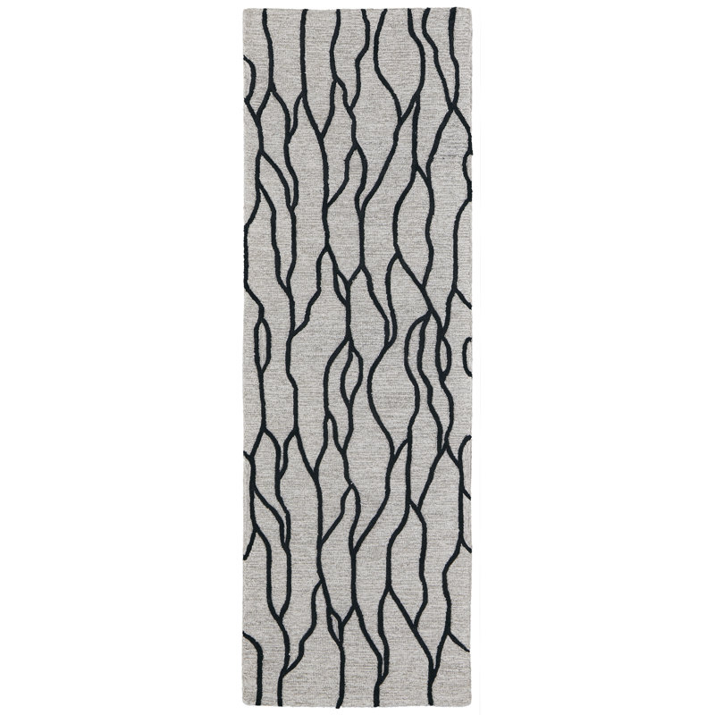 Tapis en laine Kellisha, Tapis de couloir 2 pi 6 po x 8 pi