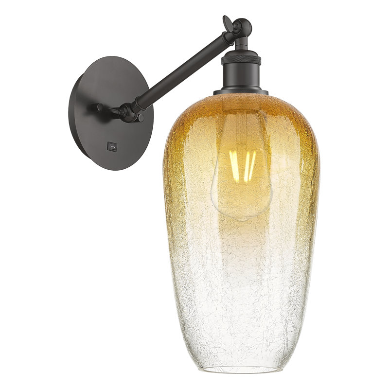 Kazmierski Steel Armed Sconce, Clear; Yellow / Oil Rubbed Bronze