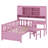 Multifunctional Wood Platform Bed With Bookshelf At The Head Of The Bed, Built-In Desk And Matching Chair-1880219000