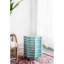 Tabouret 17 po x 17 po x 20 po avec motif Capiz, bleu multi