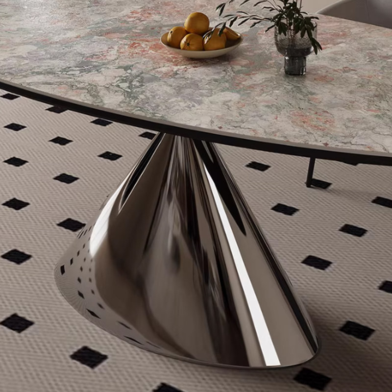 Table de salle à manger Modern, H 29,52 po x L 78,74 po x l 39,37 po, Multi-couleur, Argent argent