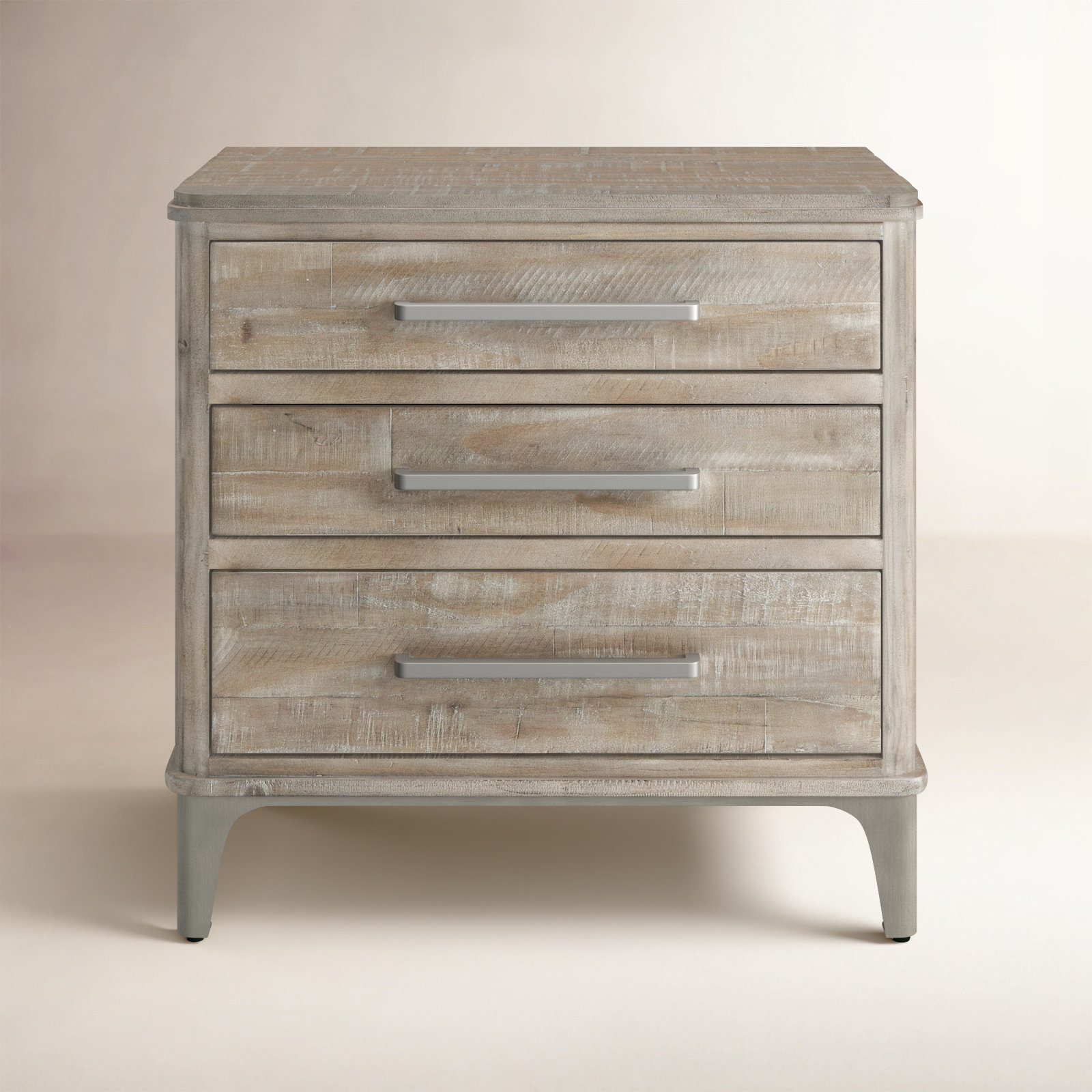 Mauve 3 - Drawer Nightstand, Gray/Taupe