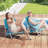 1 PCS Portable Beach Umbrella Chair with Hexagonal Parasol Comfy Armrest Breathable Seat Blue-340132791-340132784