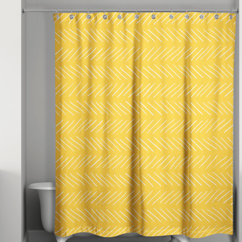 Rideau de douche géométrique simple, Jaune
