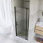 Porte de douche pivotante en aluminium 28 po x l 72 po x H 72 po avec système de fermeture magnétique au fini noir mat-118305811