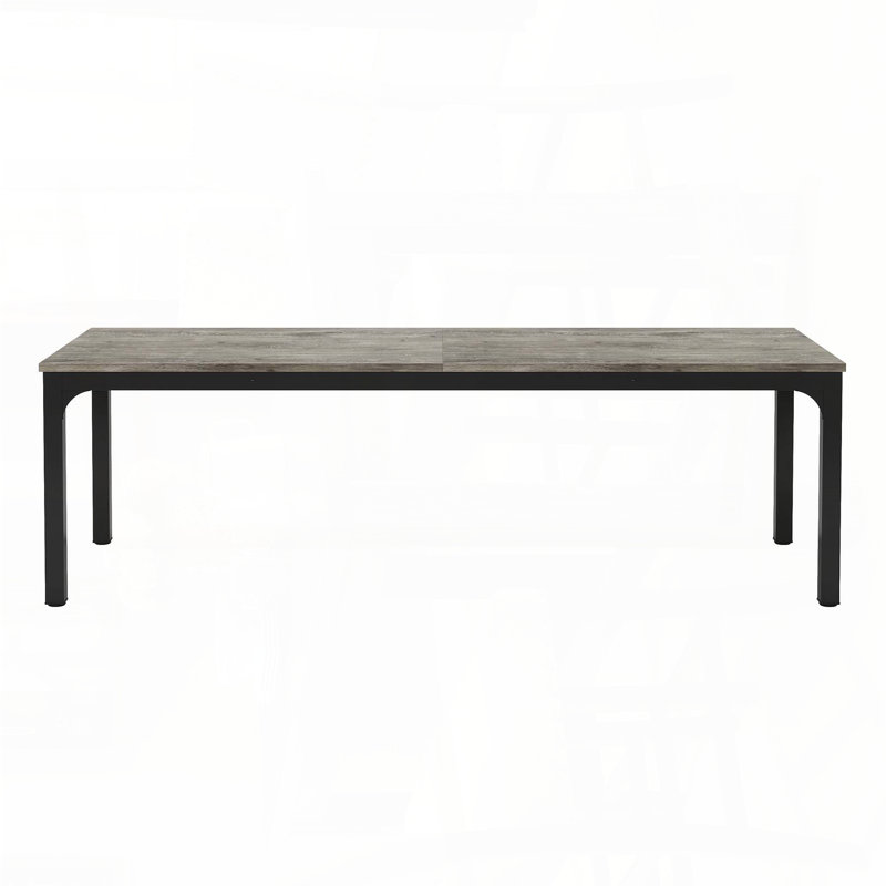78'' Large Rectangular Dining Table for 6-8 – Gray & Black, Gray Top/Black Base
