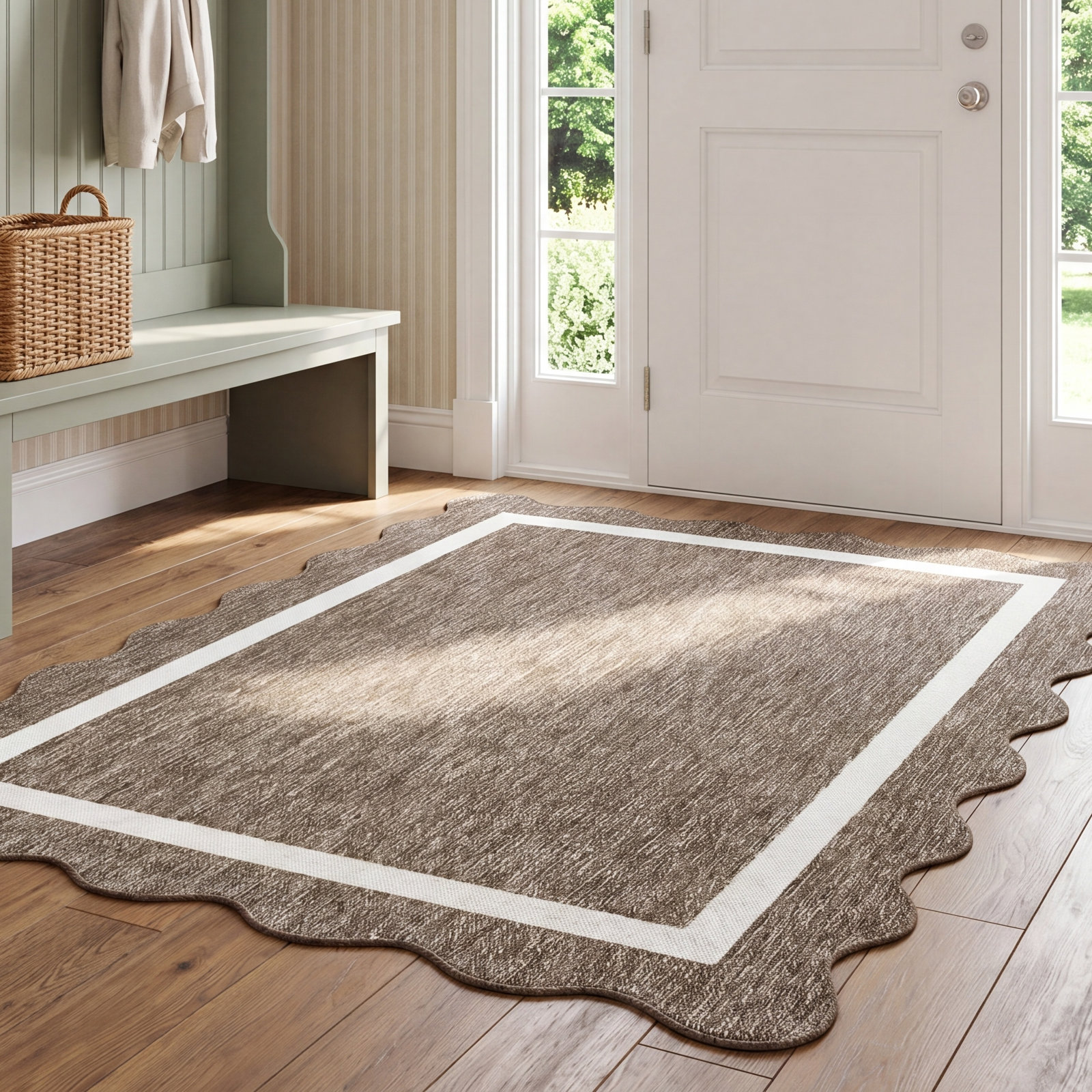 Skiles Charcoal Outdoor Rug, Rectangle 5'3" x 6'11.9"