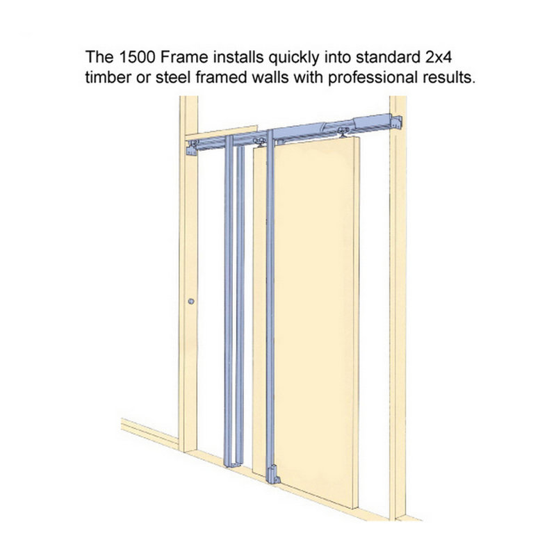 White Silk Solid Core Pocket Door with Frosted Glass Panel