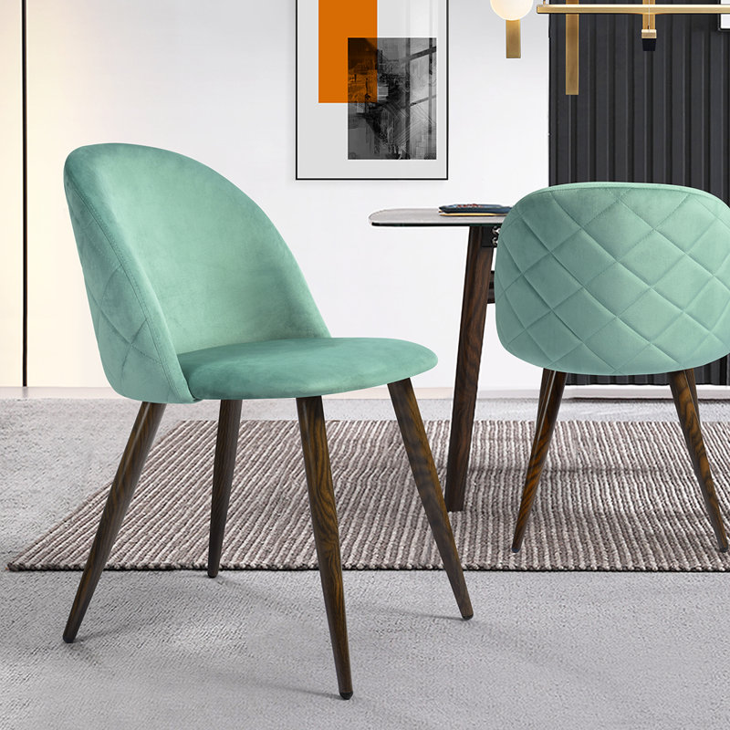 Abel 46cm H Velvet Upholstered Side Chair, Green