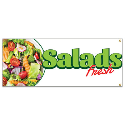 Salads 48" Banner Concession Stand Food Truck Single Sided