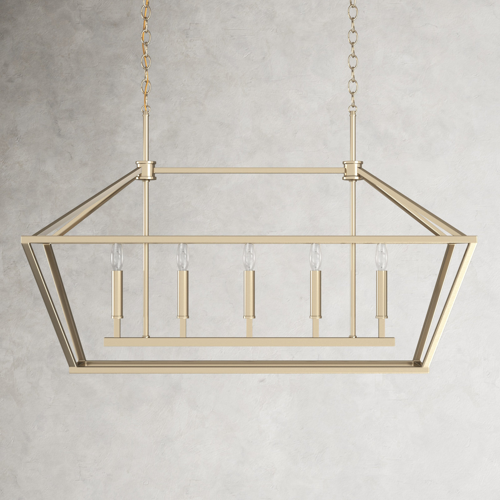 Glenhaven 5 Light Dimmable Pendant, Modern Gold