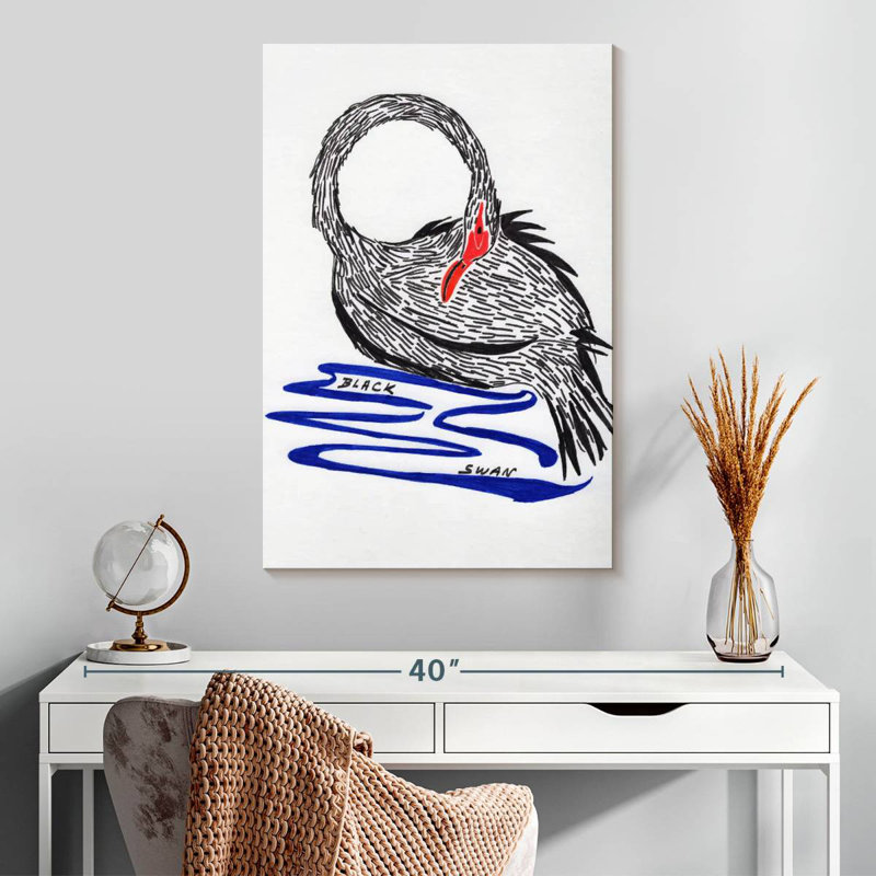 Brampt Wild Black Swan, 30" H x 20" W