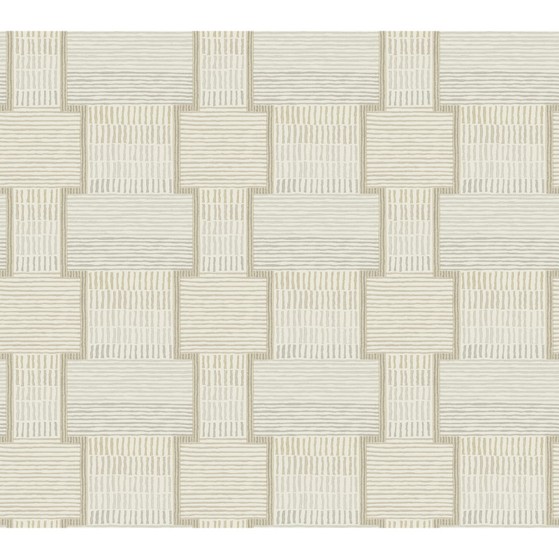 Papier peint gris La Broderie, Beige