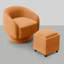 Fauteuil demi-tonneau pivotant avec repose-pieds en velours de 27,6 po de largeur Leticha-97744247