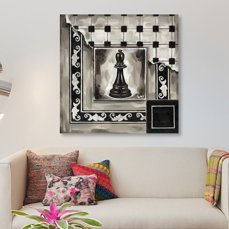 « chess ii », impression sur toile, H 26 po x l 26 po x P 1,5 po, Toile tendue, Pas de tapis