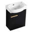 Meuble-lavabo de salle de bain - Châtaignier noir mural de 16 pouces pour petits espaces Baignoire compacte facile à entretenir
