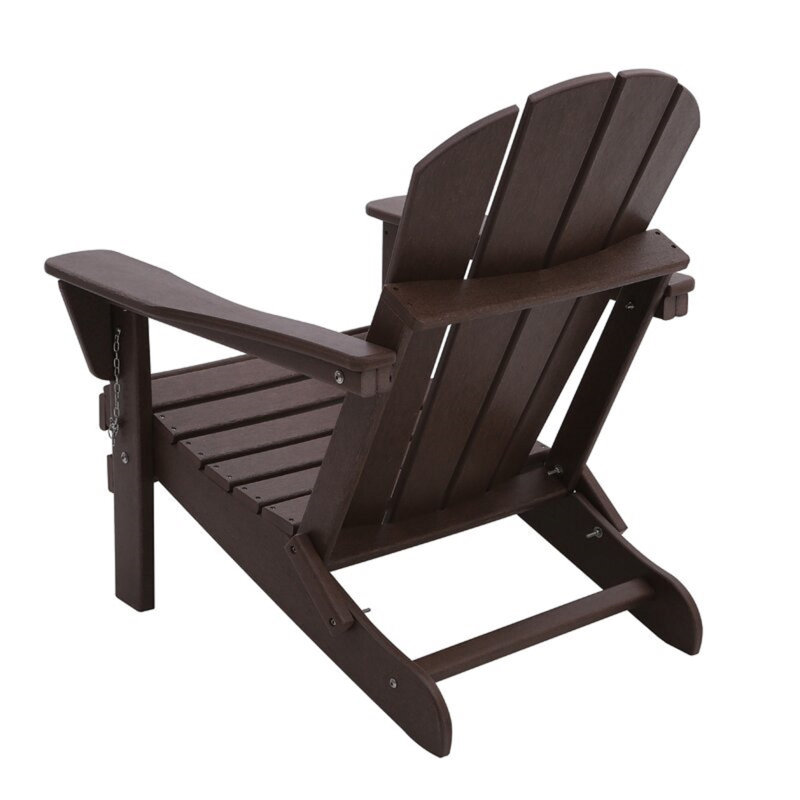 Chaise Adirondack pliante en plastique Bethune, Acajou