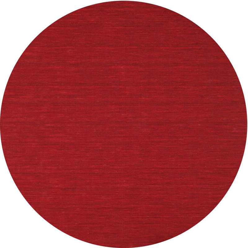 Tapis de zone rouge contemporaine, Rond 6 pi
