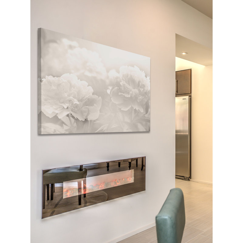 « pivoine »-impression sur l’image, H 16 po x l 24 po x P 1,5 po, Toile tendue