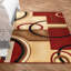 Tamia Power Loom Red/Brown/Ivory Modern Geometric Rug-16787102