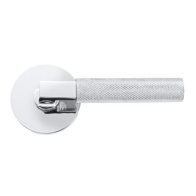 Bravura 846-6 Knurled Passage Lever on Round Contemporary Rose in Polished Chrome