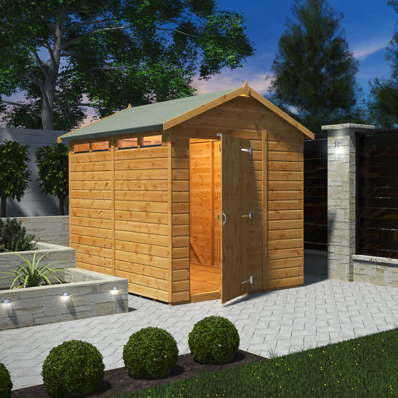 Powersheds 8 x 6ft Timber Tongue & Groove Security Apex Garden Shed