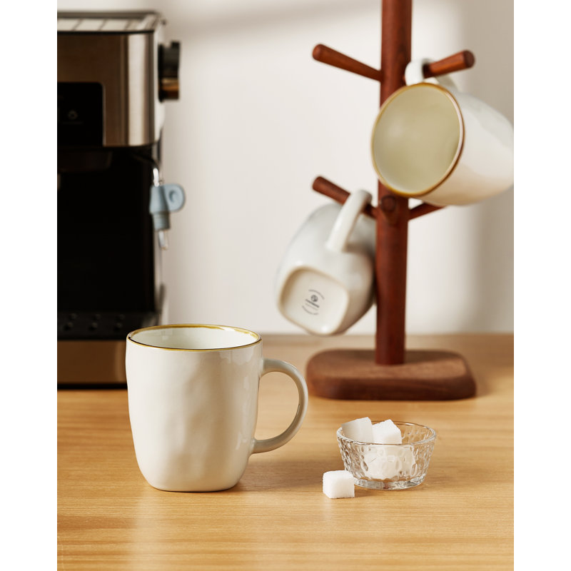 Leny 13 oz. Stoneware Coffee Mug, Vanilla White