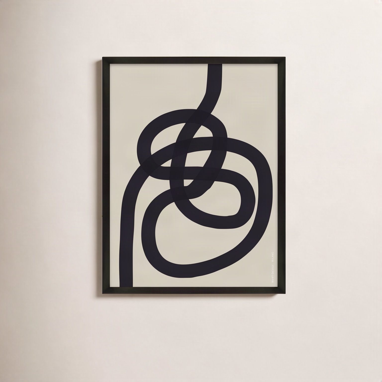 Dermott "Intertwined 2" Print, 25" H x 17.5" W x 1.25" D, Black Framed Paper