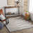 Rectangle Geometric Machine Woven Area Rug in Grey-70927266