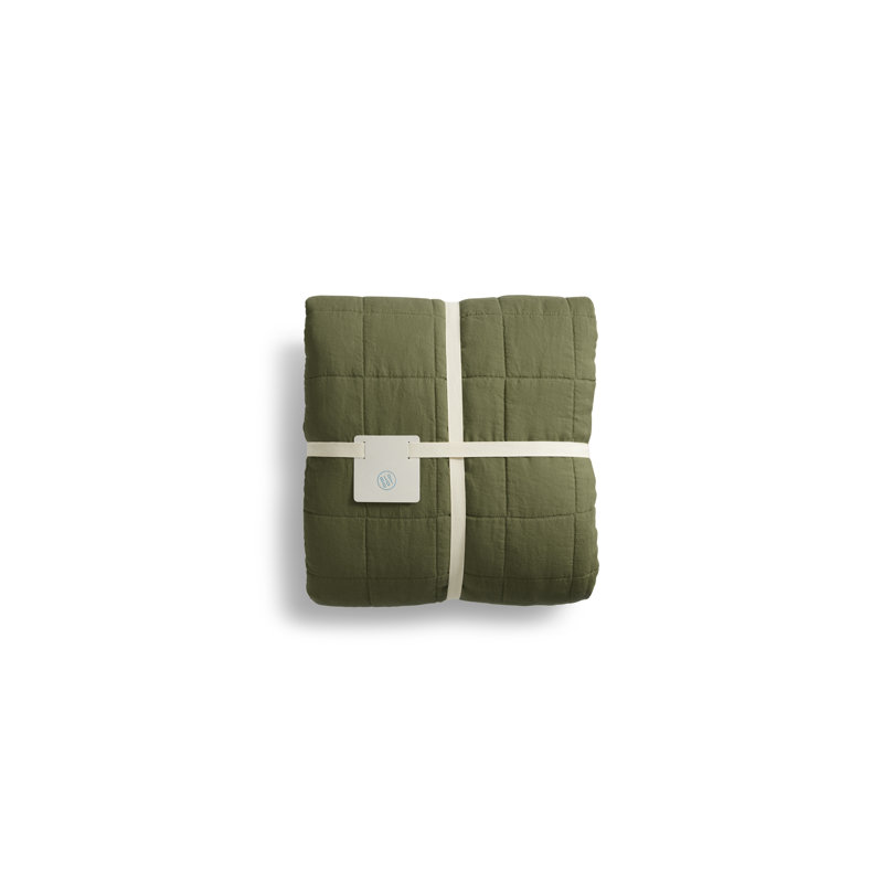 Ester Bedding Set, Queen Quilt + 2 Queen Shams, Loden Green