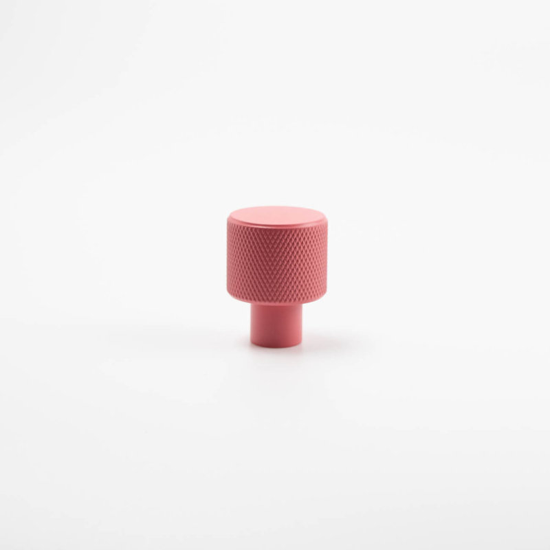 ROUS Hardware Mid Century Modern Knurled Knob, Blush (Pink)