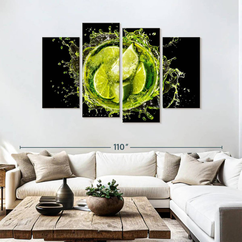 Yarlin Lime Cocktail Splash, 54" H x 84" W