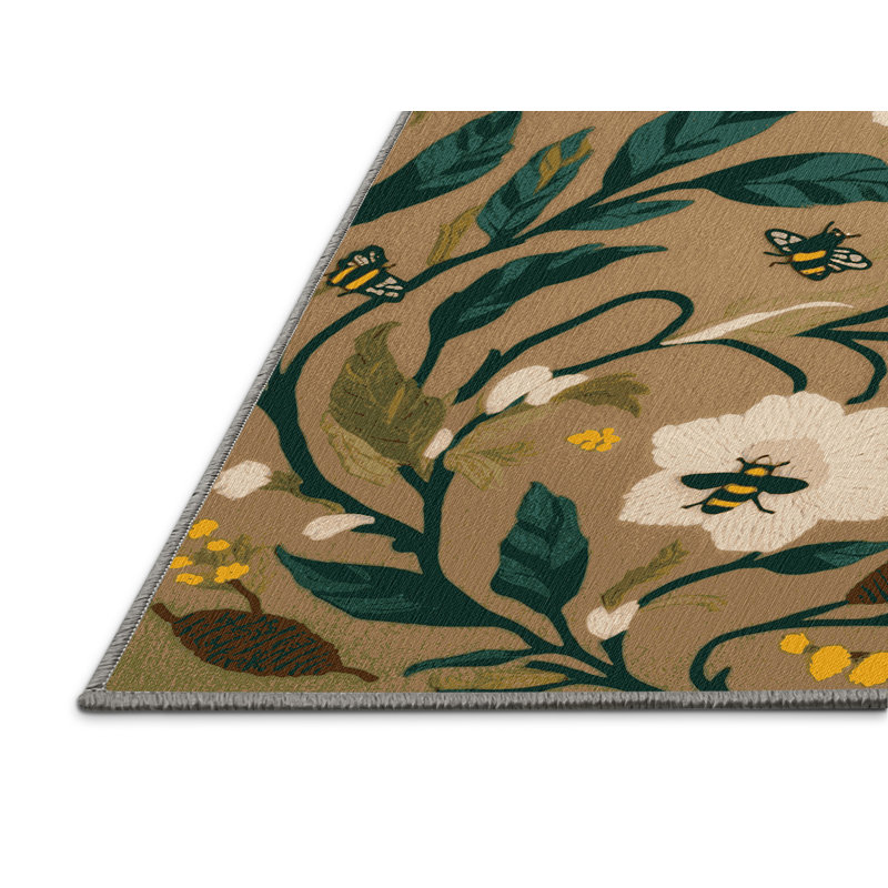 Tapis brun lavable à la machine, Carré 8 pi