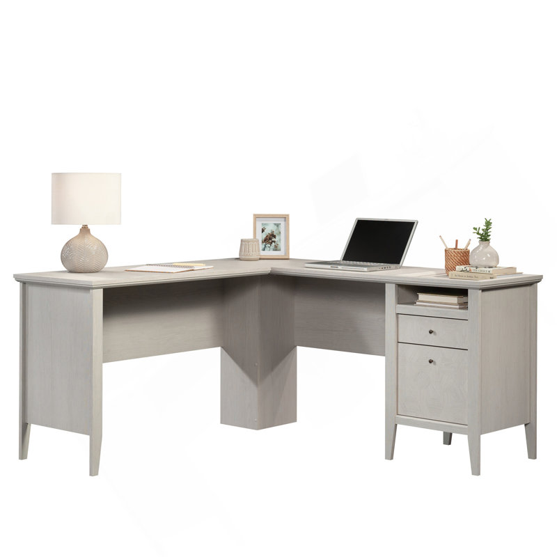 Bureau en L, finition blanche