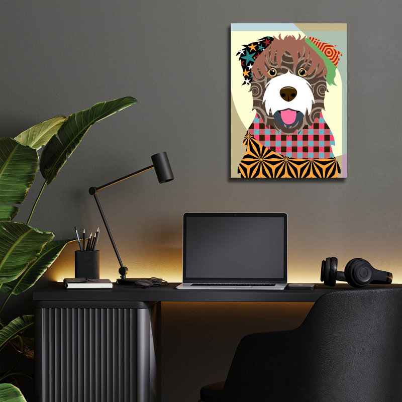 "Bouvier des Flandres" par Lanre Adefioyue, H 16 po x l 12 po