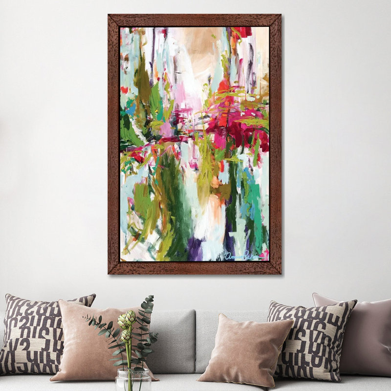 Point Of Attraction by Amira Rahim - Painting on Canvas, Brown Framed, 66.04 cm H x 45.72 cm W