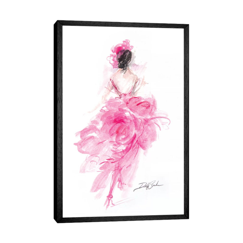 Parisian Pink by Debi Coules - Painting on Canvas, 66.04 cm H x 45.72 cm W, Black Floater Framed